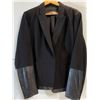 Image 1 : Danier Leather Women’s Blazer – Size XL – Black with Italian Leather Trim