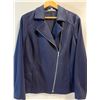 Image 1 : Cleo Women’s Moto-Inspired Blazer – Navy – Size XL