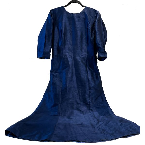 Midnight Blue Full-Length Dress – XL – Mermaid Silhouette, Dupioni-Like Fabric
