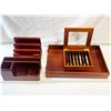 Image 1 : Wood Desk Organizer Set with Pen Collection