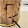 Image 2 : Hand-Carved Vintage Tiki Lamp – Bamboo Cylinder Design with Interior Light