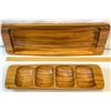Image 2 : Pair of Vintage Wood Serving Trays – Long and Divided