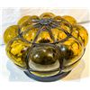 Image 2 : Mid-Century Italian Hand-Blown Amber “Caged” Murano Glass Light Fixture –