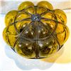 Image 3 : Mid-Century Italian Hand-Blown Amber “Caged” Murano Glass Light Fixture –
