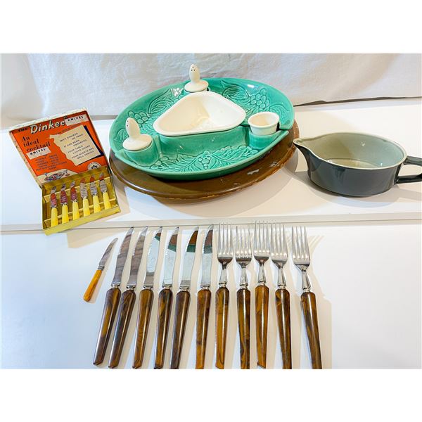 Vintage Mid-Century Entertaining Lot – Crown Lynn, Crown Sheffield & Bakelite