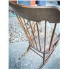 Image 2 : Antique Solid Wood Rocking Chair with Floral Stencil Detail – Needs Refinishing