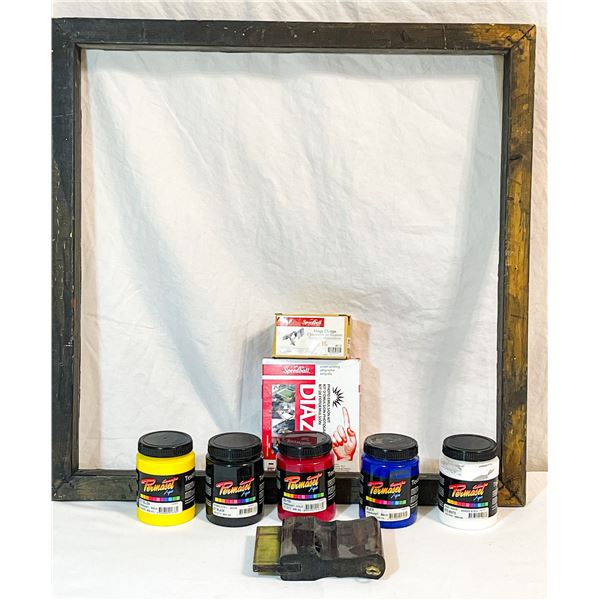 Screen Printing Supply Lot – Permaset Inks, Speedball Tools & Frame