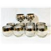 Image 1 : Set of 8 Vintage Silver Ombre Lowball Glasses & 2 Silver Mirrored Stemmed Goblets – Mid Cen