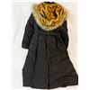 Image 3 : Full-Length Bebe Belted Down Coat with Hood and Faux Fur Trim – Size Large