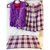 Image 1 : Highland National Dance Costume – Purple Velvet Vest with Highland Purple Tartan Skirt and 
