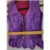 Image 3 : Highland National Dance Costume – Purple Velvet Vest with Highland Purple Tartan Skirt and 