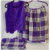 Image 1 : Highland National Dance Costume – Purple Velvet Vest with Purple and Blue Tartan Skirt and 