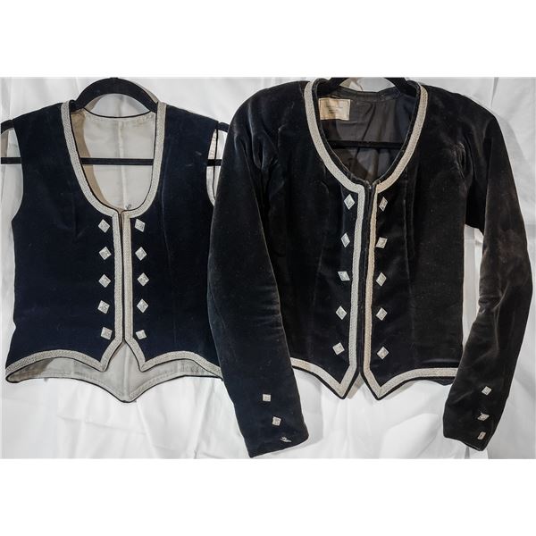 Highland Dance Competition Jacket and Vest – Both are Black Velvet with Silver Trim