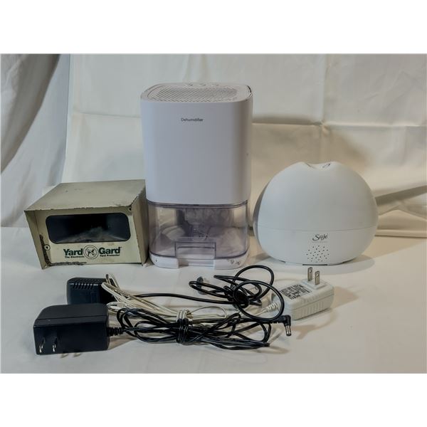 Misc Lot – Yard Gard Ultrasonic Animal Repellent, Small Dehumidifier & Saje Essential Oil D