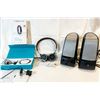 Image 1 : Tech Lot – Jabra Headset with Charging Cord, HP Full HD Camcorder, Fitbit Alta HR, and Lapt