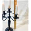 Image 3 : Vintage Solid Brass 5-Arm Candelabra – 14” Tall, Painted Dark Bronze
