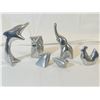 Image 1 : Set of 6 Hoselton Aluminum Sculptures – Dolphin, Owl, Elephant, Bird & Abstract Forms
