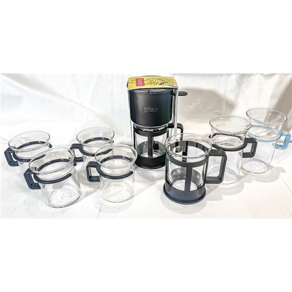 Collectible Bodum “Picard Cup” Star Trek Glass Coffee & Tea Set – And Sol