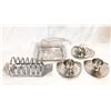 Image 1 : Vintage Danish MCM Stainless Steel Breakfast Set – Toast Rack, Butter Dish & Egg Cups