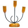 Image 1 : Vintage Danish Modern 3-Arm Teak & Wrought Iron Candelabra – MCM Scandinavia