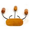 Image 3 : Vintage Danish Modern 3-Arm Teak & Wrought Iron Candelabra – MCM Scandinavia
