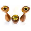 Image 2 : Vintage B-J Norway Teak Lighter & Danish Tulip Teak Candleholder Set – Mid Century Modern