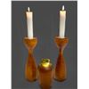 Image 6 : Vintage B-J Norway Teak Lighter & Danish Tulip Teak Candleholder Set – Mid Century Modern