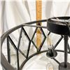 Image 2 : Modern Black Cage Ceiling Light Fixture with Beveled Glass Panels – 15” Diameter