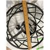 Image 3 : Modern Black Cage Ceiling Light Fixture with Beveled Glass Panels – 15” Diameter