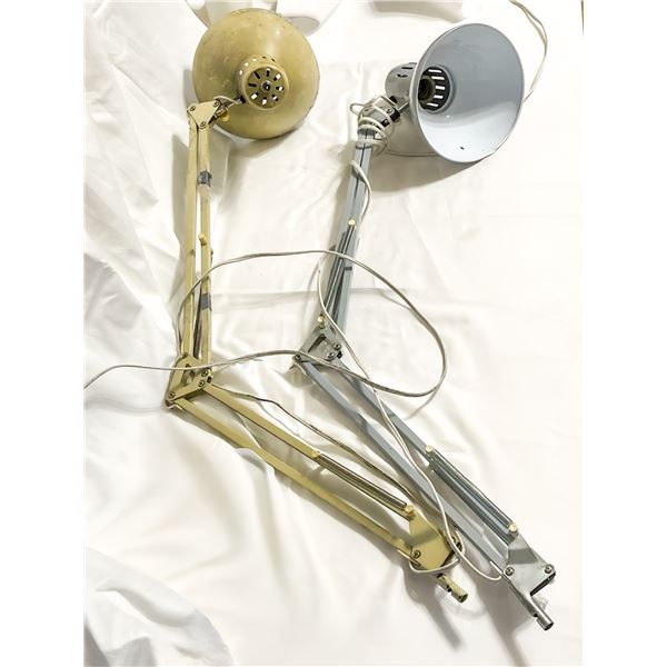 Vintage Adjustable Architect Lamp (Grey) with Matching Parts Lamp (Beige)