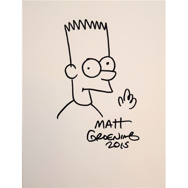 Bart Simpson drawn and signed sketch
