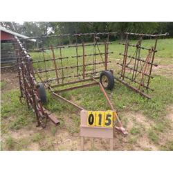 Four section Harrow and cart