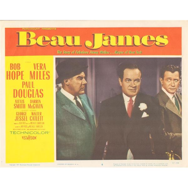 Beau James 1957 original vintage lobby card