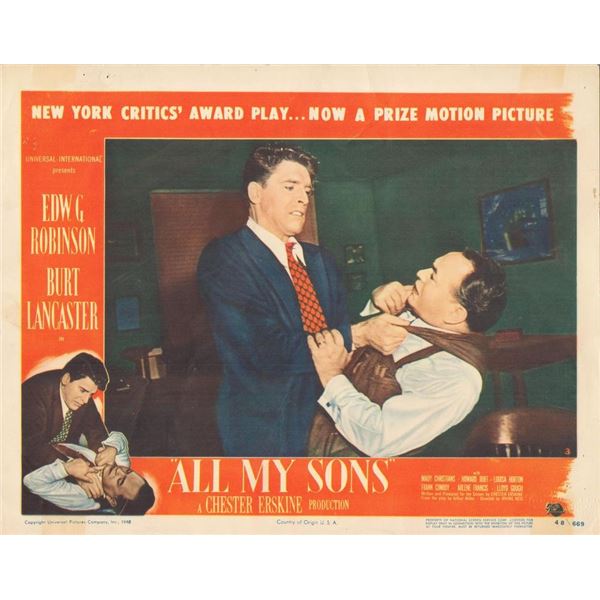 All My Sons 1948 original vintage lobby card