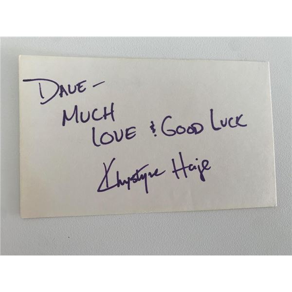 Krystyne Haje original signature