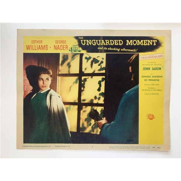 The Unguarded Moment original 1956 vintage lobby card