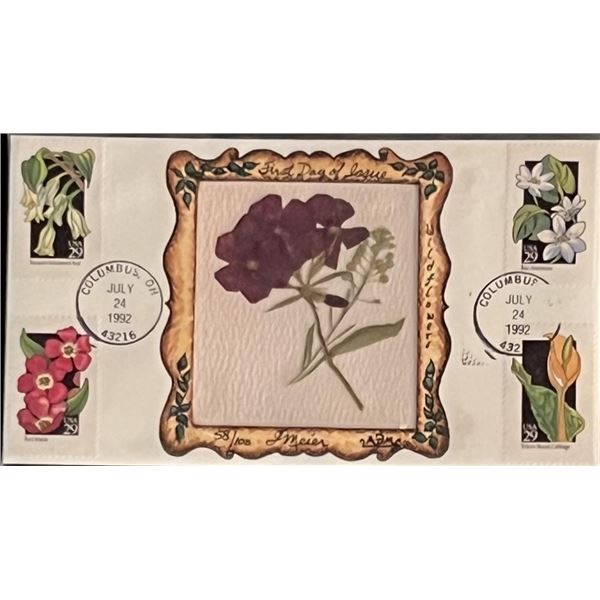 Pressed Flower Art FDC 1992.