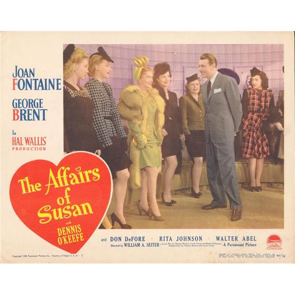 The Affairs of Susan 1945 original vintage lobby card