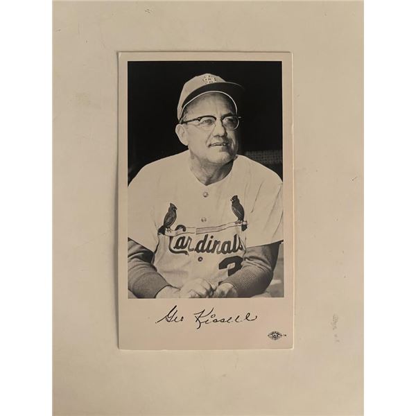 George Kissell facsimile signed photo. 3x5 Inches