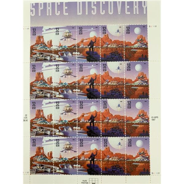 USPS Space Discovery - Sheet of Twenty 32 Cent Stamps Scott 3238