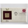 Image 1 : Flowers Red Rose Gold Stamp Replica First Day Cover