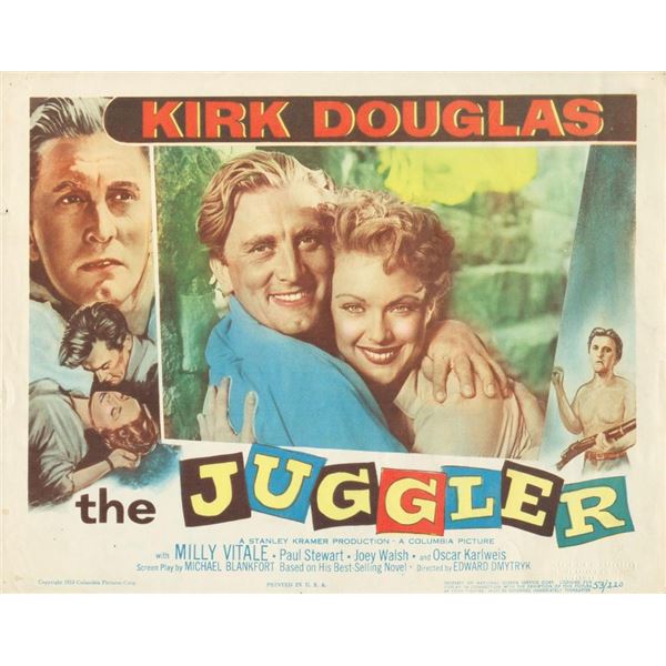 The Juggler 1953 original vintage lobby card