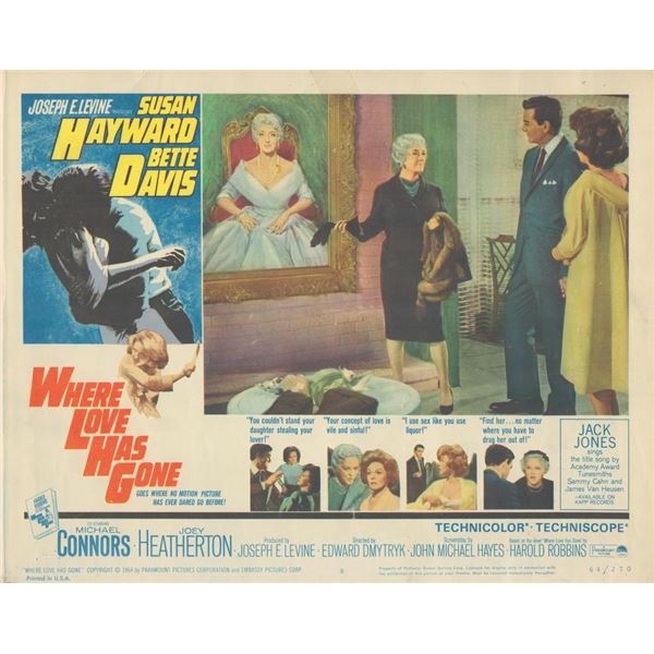 Where Love Has Gone set of 8 original lobby cards