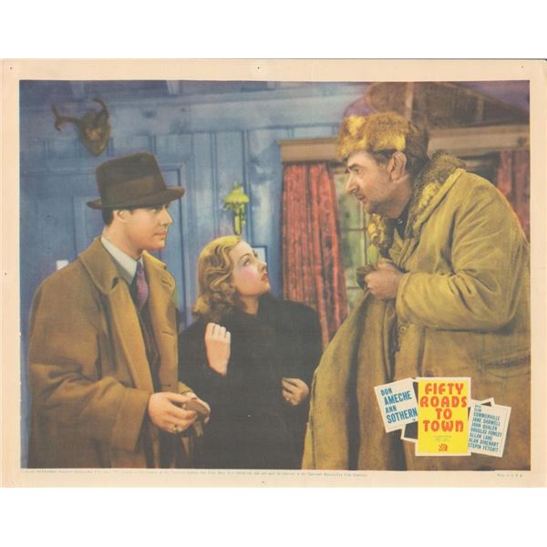 Fifty Roads to Town 1937 original vintage lobby card