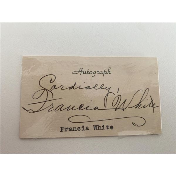 American soprano Francia White original signature