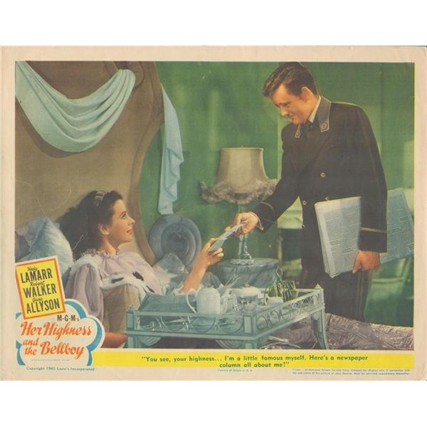 Her Highness and the Bellboy 1945 original vintage lobby card