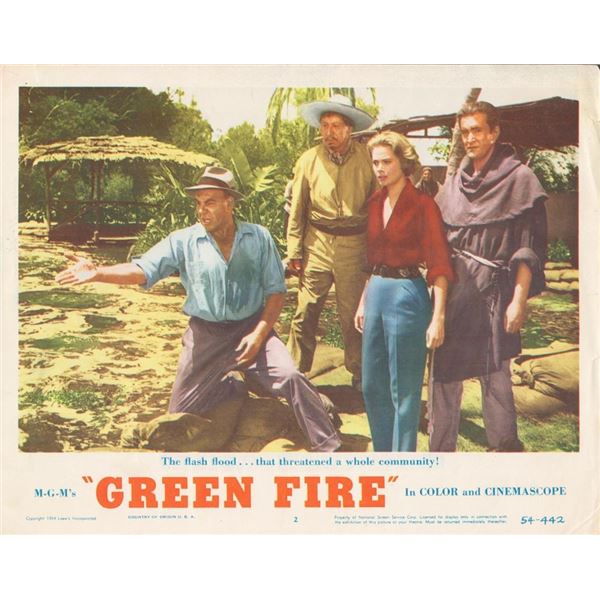 Green Fire 1954 original vintage lobby card