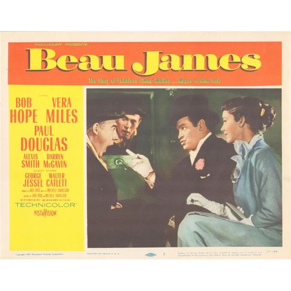 Beau James  1957 original vintage lobby card