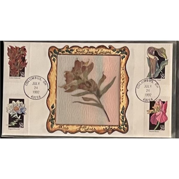 Pressed Flower Art FDC 1992.