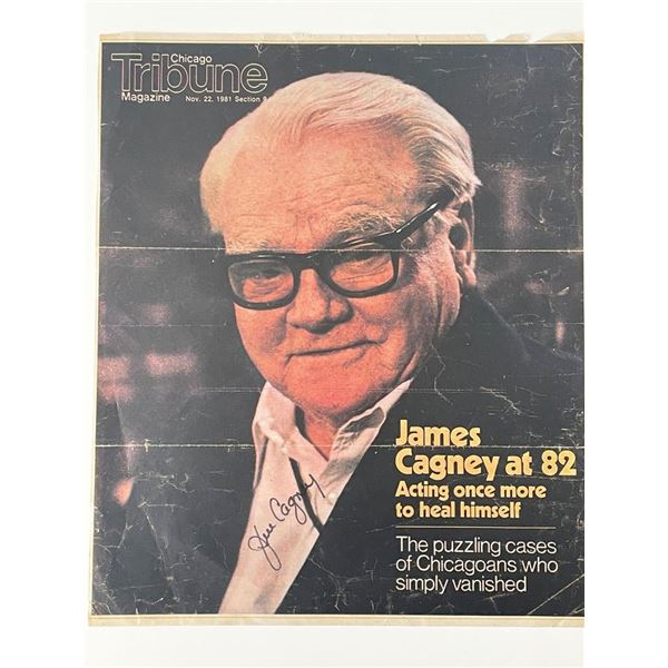 Actor James Cagney signed newspaper page